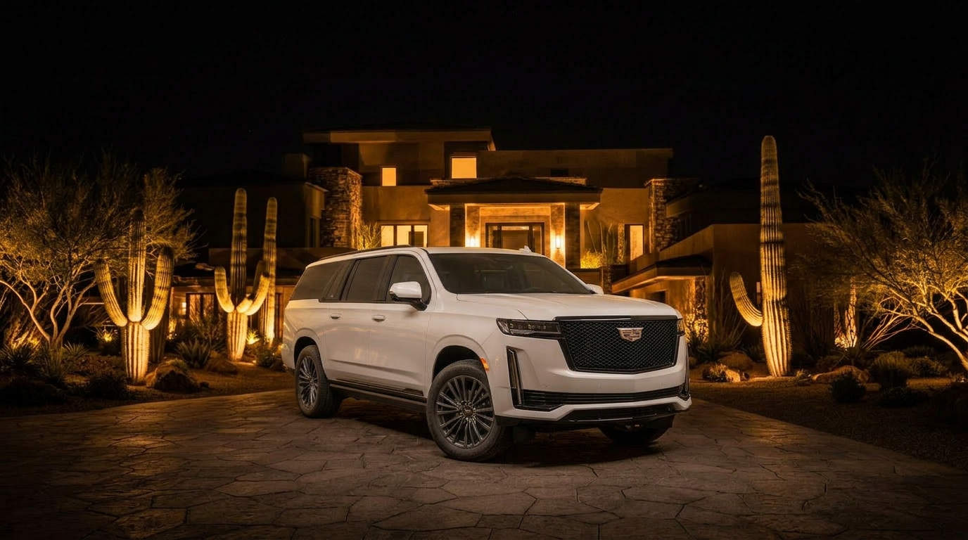 Cadillac Escalade ESV Platinum Sport front three-quarter view